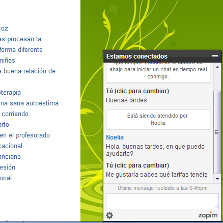 Chat abierto. Atención online Chat abierto. Atención online